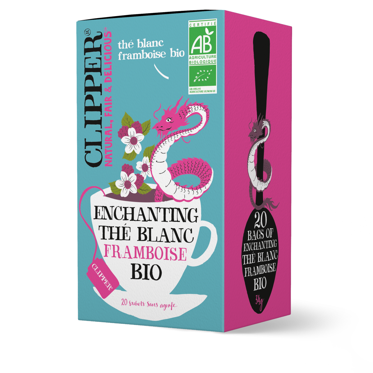 Enchanting Thé Blanc Bio Framboise - Clipper Teas