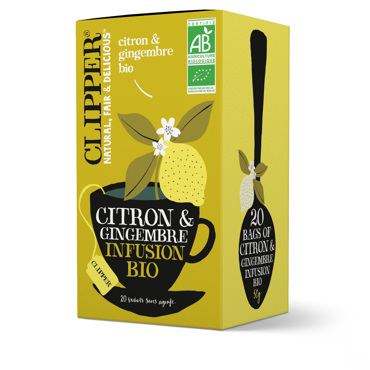 Infusion bio Citron & Gingembre - Clipper Teas